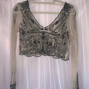 urban outfitters embellished crop top